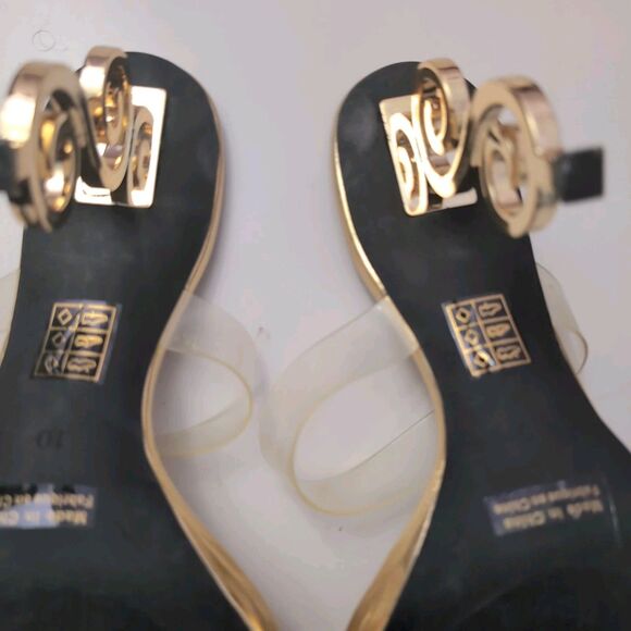 Jeffrey Campbell Deity High Heel Slide Sandals Women's Size 10 Golden - Picture 5 of 6